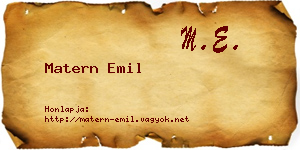 Matern Emil névjegykártya
