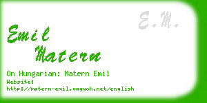 emil matern business card